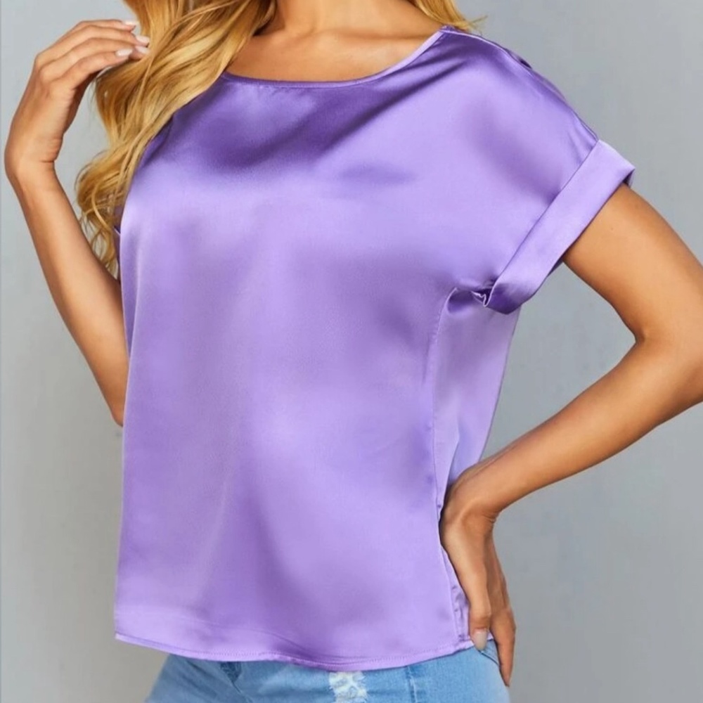 Shein batwing satin blouse